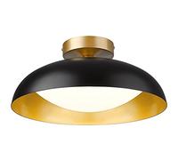 LED Ceiling Light Fixture, Black Flush Mount Ceiling Light with Clear Glass Shade, 11W/700Lm Light Fixtures Ceiling Mount for Kitchen, Hallway, 3000K/4000K/6000K Adjustable