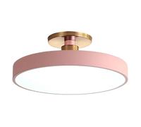 LED Ceiling Light Fixture - Round Semi Flush Mount with Acrylic Shade, Three-Color Dimming, Ideal for Indoor and Balcony Lighting