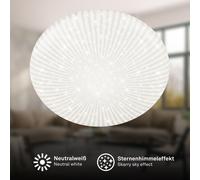 LED Ceiling Light Flush Lamp 20W Star Effect 2400lm Hallway Bedroom 380mm White [EEK: E]