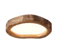 LED Ceiling Light, Flush Mount Lighting Fixtures with Acrylic Shade Wood Grain Ceiling Lamp Dimmable with Remote Control for Kitchen, Hallway, Entryway, Cafe, Bedroom