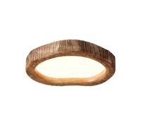 LED Ceiling Light, Flush Mount Lighting Fixtures with Acrylic Shade Wood Grain Ceiling Lamp Dimmable with Remote Control for Kitchen, Hallway, Entryway, Cafe, Bedroom