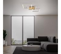 BRILONER Leuchten 3217-017 LED Ceiling Light Stepwise Dimmable Pivoting Ceiling Light LED Frame Gold-Coloured Brown 763 x 368 x 73 mm