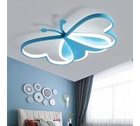 LED Ceiling Light Kids' 30W Butterfly Design Lamp for Girls' Room Creative Blue Ceiling Fixture for Children's School or Bedroom Lighting (Blu Luce bianca)