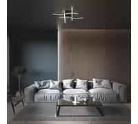 LED Ceiling Light Lamp Black 65X65Cm 24W 2800Lm Warm White 3000K Glitter Effect
