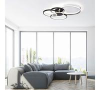 Led Ceiling Light Lamp Papilon Black Large 85x67cm 35W 5000lm Warm White 3000K