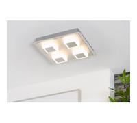 Led Ceiling Light Lamp Silver Square 28cm 4 x 5W 1600lm Warm White 3000K