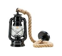LED Ceiling Light,LED Pendant Lighting, Vintage Nautical Kerosene Pendant Lamp 1-Head Natural Rope with with Glass Shade Hanging Ceiling Light for Living Room Bedroom Dining Room Kitche, in Gold Small