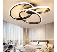 LED Ceiling Light Modern Dimmable Ceiling Lamp Creative 3 Ring Shape Design Chandelier Fixture Living Room Bedrooms Kitchen Office Ceiling Lighting,Gold,42cm/24W Small Gift
