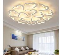 LED Ceiling Light Modern Dimmable Ceiling Lamp Creative Love Heart-Shaped Design Chandelier Living Room Bedroom Children's Room Metal Acrylic Ceiling Lighting [Energy Class A++],15 Heads/120CM Double