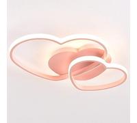 LED Ceiling Light Modern Living Room Ceiling Light Dimmable Heart Ceiling Lamp Acrylic Design Light Children Room Lighting Bedroom Decoration Chandelier Ø54 * H5.5Cm (Color : Pink)
