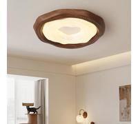 LED Ceiling Light Modern Wooden Ceiling Lamp Dimmable With Remote Control Light Color/Brightness Adjustable Living Room Lamp Kitchen And Office Chandelier Decorative Interior Lighting(Brown,42CM/30W)