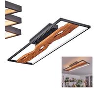 LED ceiling light Nevogilde, dimmable ceiling light made of metal/wood/plastic in black/nature/white, Scandinavian design light, 6600 lumen, 3000 Kelvin, LED 48 watt, dimmable via light switch