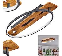 LED Ceiling Light Nevogilde, Modern Ceiling lamp Made of Metal/Wood/Plastic in Anthracite/Nature/White, Light 1-Flame in Scandinavian Design with Wooden Beam, 2400 Lumen, 3000 Kelvin, LED 20 Watt