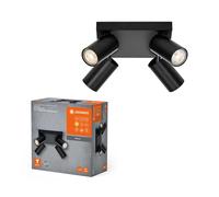 LED Ceiling Light Octagon PL Black 4 X 3.4W GU10 920Lm Warm White 2700K Dimmable