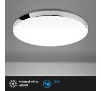 LED Ceiling Light Round Bathroom Lamp IP44 Neutral White Chrome 18W 35,5cm