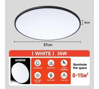 Led Ceiling Light Round Flush Ceiling Light 6500K Waterproof Bathroom Kitchen Uk Black White Light 36W