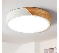 Led Ceiling Light Round Wood 24W Indoor Lighting 6000K Modern 30Cm