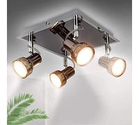 LED Ceiling Light Swivelling Living Room Modern Ceiling Light 4 x 3 W GU10 Flame Spotlight 3000 K Warm White 960 Lumen Ceiling Spotlight LED Ceiling Spotlight for Kitchen, Bedroom, Office