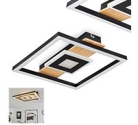 LED Ceiling Light Taboneira, Metal/Wood/Plastic Ceiling lamp in Black/Nature/White, Real Wood Beam, 2600 Lumen, 3000K, 1 x LED 12 Watt (incl.)