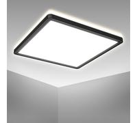 LED Ceiling Light Ultra Slim Panel Flush Lamp Backlight Hallway Office Black [EEK: D]