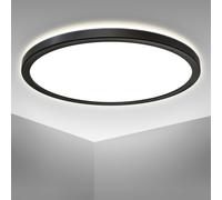 LED Ceiling Light Ultra Slim Panel Flush Lamp Backlight Hallway Office Black [EEK: D]