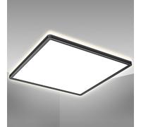 LED Ceiling Light Ultra Slim Panel Flush Lamp Backlight Hallway Office Black [EEK: D]