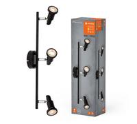 LED Ceiling Light Wall Lamp Spot Black 3 Lights 3x 3.4W Warm White 2700K Dim