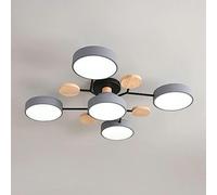 LED Ceiling Light Wood Green Semi Flush Mount Ceiling Lamp 4/5/6 Nordic Molecule Grey Circle Round Acrylic Shade White Lighting Fixture for Living Room Office Bedroom Dining Room