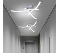 LED Ceiling Lights - 2PCS Elegant Curved Design Ceiling Light,21W Cool White Light 6000K 3 Built-in LED Boards, 1600 Lumens Modern Ceiling Lighting Fixture for Living Rooms/Bedroom/Kitchen/Hallway