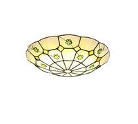 LED Ceiling Lights Flush Mount, Retro Art Stained Glass y Ceiling Lamp, Stained Glass Shade Round Ceiling Lighting Fixtures for Living Room Bedroom Kitchen Bathroom,6000K,40CM