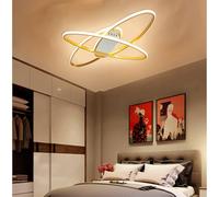 LED Ceiling Lights Gold elliptical Dimmable Bedroom Ceiliing Lamps（with remote control）Semi Flush Mount Chandeliers Ceiling Light for Living Room Bedroom Kitchen Office Room Lounge(Gold, 37CM)