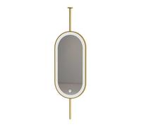 LED Ceiling-Mounted Bathroom Mirror with Rotating Light, Perfect for Entryway & Dressing Room Decor (Gold, 40 x 90 cm) - Stylish, Functional, Modern Design