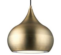 Led Ceiling Pendant Light 18W Cool White Bulb Matt Brass Hanging Dome Shade