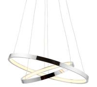 Led Ceiling Pendant Light 20.5W Warm White Chrome Infinity Ring Strip Feature