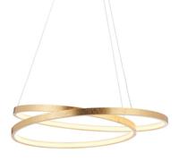Led Ceiling Pendant Light 33W Warm White Gold Leaf Infinity Feature Strip Lamp