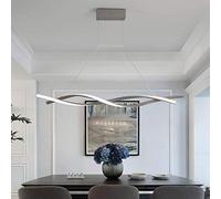 LED Ceiling Pendant Light Dimmable with Remote Control Hanging Lamp Creative Spiral Chandelier for Kitchen Island Bar Cafe Dining Room Table Living Room Office Lighting,Gray,L1