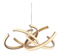 LED Ceiling Pendant Light Fitting - Satin Gold & Acrylic Reflective Diffuser