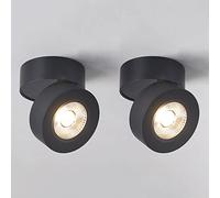 LED Ceiling Spotlight Adjustable Surface Mounted Aent Spot Lighting Indoor Wall Swivel Lamp, Aluminum Housing Directional Spotlights 7W Living Room Mini Ceiling Lamps