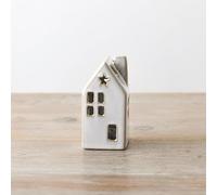 LED Ceramic Star House, 15cm Rustic Light Up Christmas Decoration
