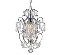 LED Chandelier Lamp, European Elegant Crystal Pendant Chandelier - Antique Wrought Iron Bedroom Ceiling Hanging Light Fixture Decoration Restaurant Living Room Corridor Aisle E27 H,Lamp,Hangin