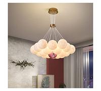 LED Chandelier Lamp LED Chandelier Living Room 3D Printed Moon Lampshade Hanging Light Decor Lighting Suspension Bedroom 7/13/19 Heads Lamp LED Chandelier Ceiling Chandelier,Hang