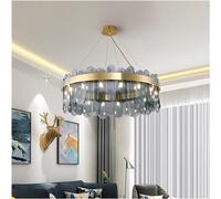 LED Chandeliers Art Deco Postmodern Golden Round Suspension Luminaire Lampen Pendant Lights.Pendant Lamp.Pendant Light Compatible with Dinning Room Ceiling Chandelier,Hanging Light(Smokegraycoldwhite