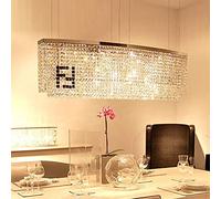 LED Chandeliers, Dining Room 100% K9 Crystal Light Black F Rectangular Crystal Chandelier Candelabro Curve Hotel Villa Modern Lighting Lustres (Size : Long100cm)