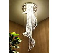 LED Chandeliers, Duplex Building Crystal Staircase Long Chandelier Lamp,Chandelier Modern Minimalist Nordic Villa Rotating Crystal Pendant Ceiling Lamps Chandelier(Warm Light,50 * 160cm)