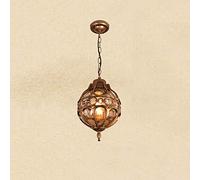 LED Chandeliers, Exterior Aluminum Glass IP65 Rainproof Hanging Lantern Mediterranean Ball Waterproof Ceiling Pendant Lamp Creative Simple E27 Outside Pendant Lantern for Garden Porch Courtyard