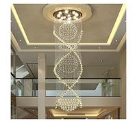 LED Chandeliers Long Crystal Chandelier Compatible with Staircase Luxury Cristal Lamp Home Decor Indoor Lighting Living Room LED Light Fixture Ceiling Chandelier,Hanging Light(Dia100cmH