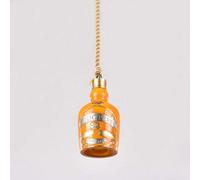 LED Chandeliers, Retro Industrial Resin Bottle Ceiling Pendant Lights V-intage Hemp Rope Restaurant Drop Lamp Study Aisle Cafe Bar Office Decorative Chandelier Hanging Lighting (Color : Yellow)