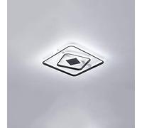 LED Chandeliers, Simple and Modern Square Bedroom Ceiling Lamp LED Embedded Creative Nordic Personality Living Room Room Ceiling Light Fixture Adjustable Three-Color(Black,40cm)