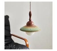 LED Chaner French Retro Restaurant Dining Table Bedroom Bedside Home Decor Hanging Lamp Wood Art Ceramics Pendant Light,Modern