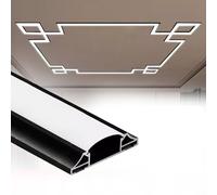 LED Channel Black Crown Molding - Aluminum Ceiling Trim for LED Strip Lights, Baseboard Cove Skirting Track, 3.3ft/1m Decorative Lighting Solution, Modern Home Decor